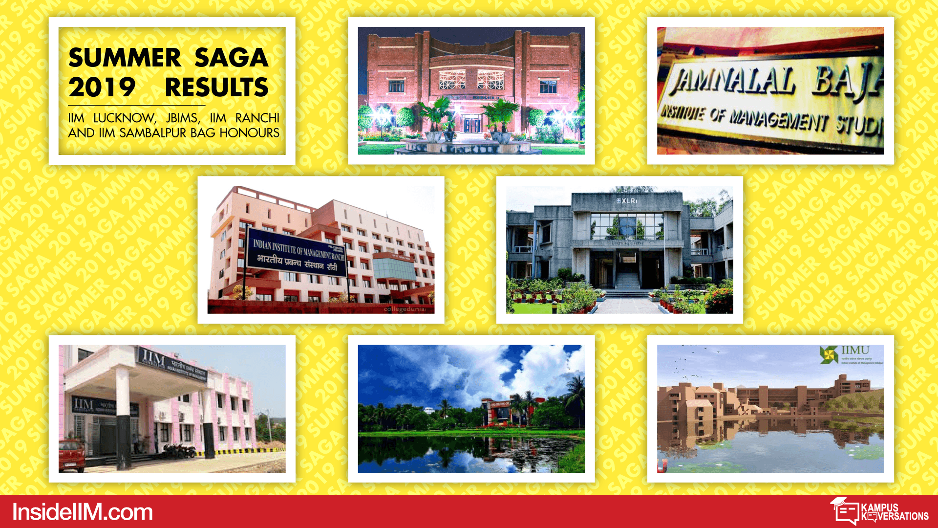 IIM Lucknow, JBIMS, IIM Ranchi, And IIM Sambalpur Bag Honours - Summer Saga 2019