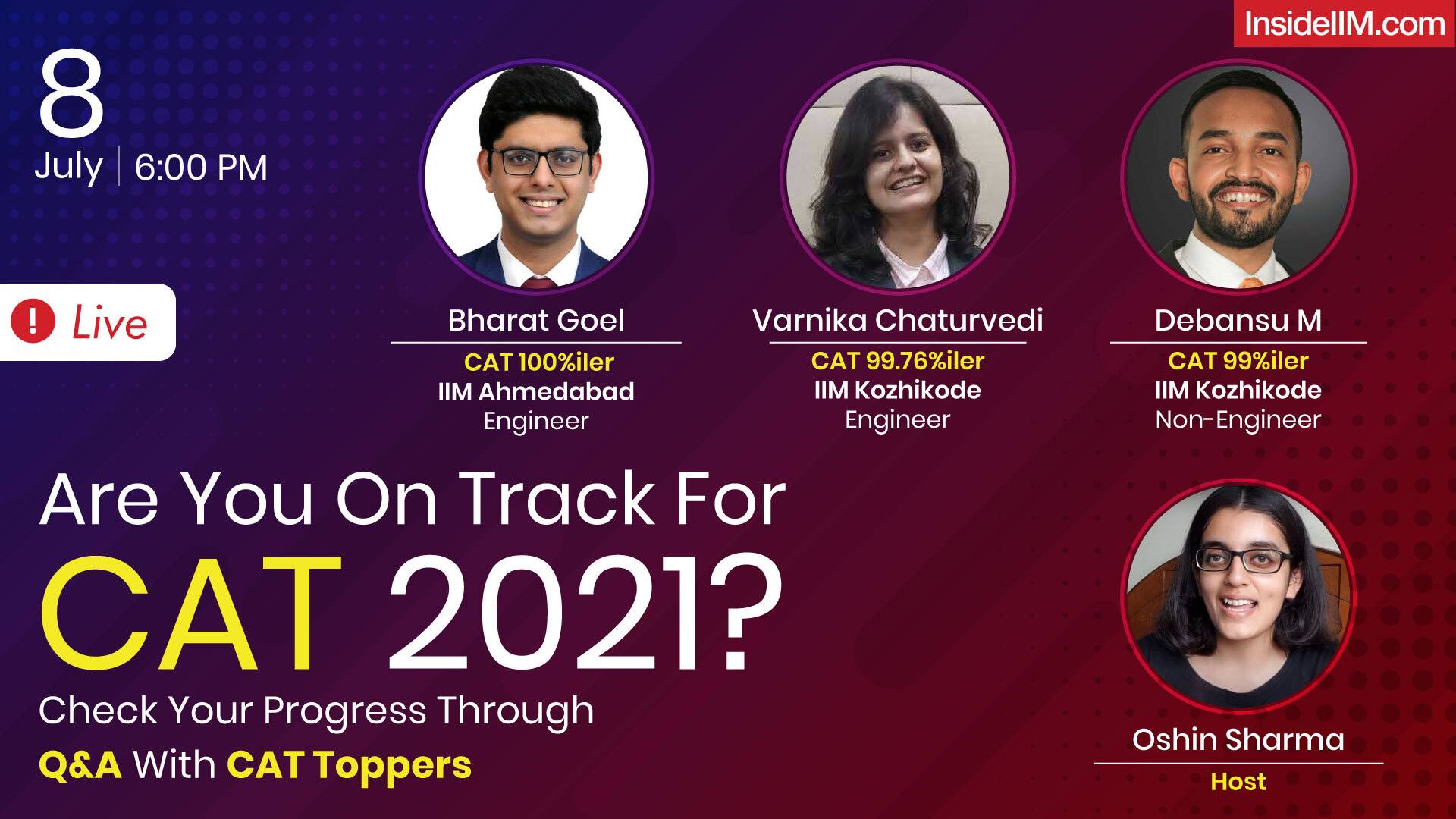 Are You On Track For CAT 2021? Check Your Progress Through Q&A With CAT Toppers