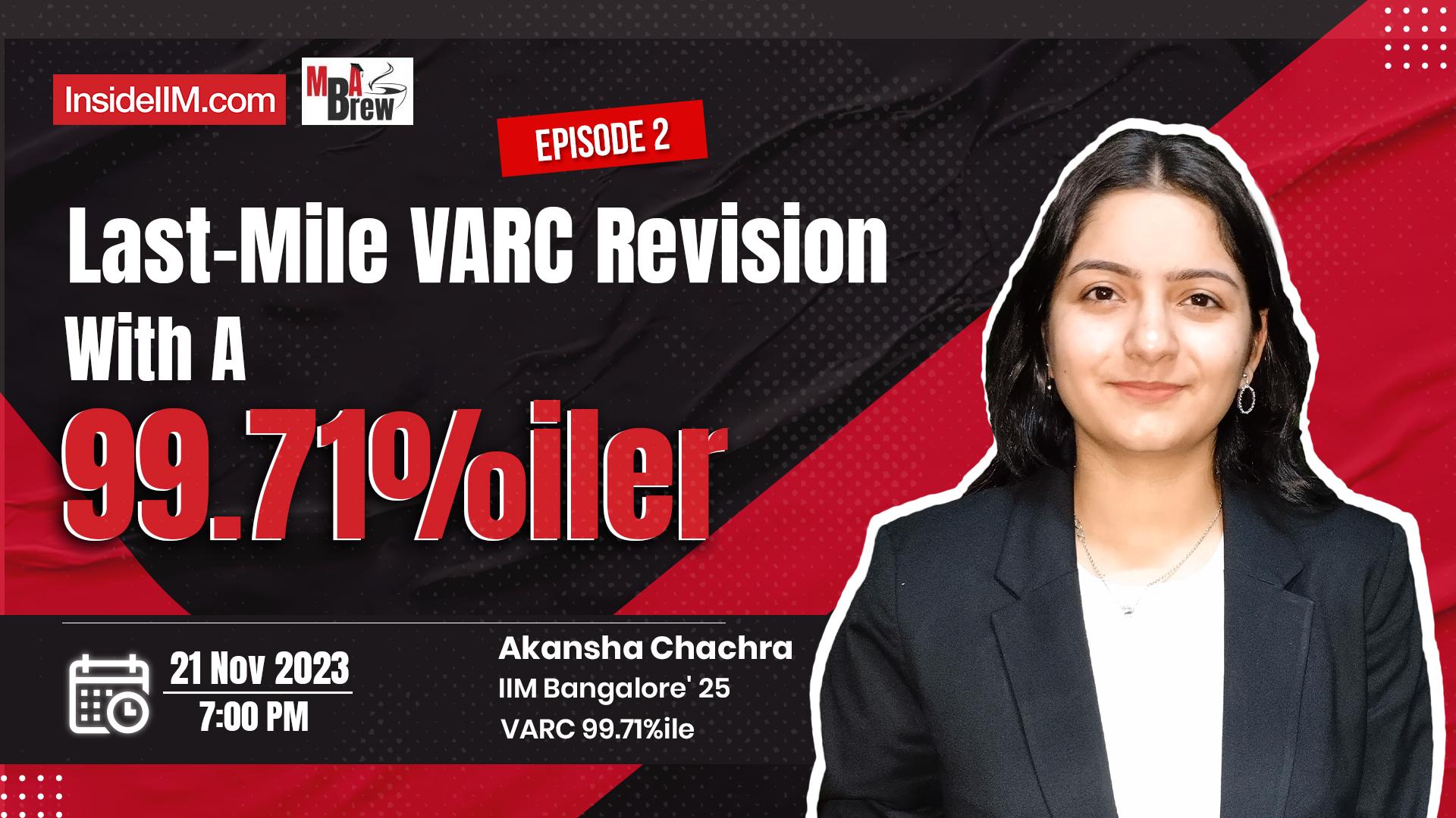 Last-Minute VARC Revision With A 99.71%iler