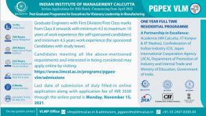 Admission Notice Board For Academic Session 2022-23 For PGPEX-VLM