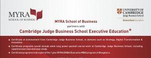 MYRA Partners With Cambridge Judge Business School For Executive Education In India