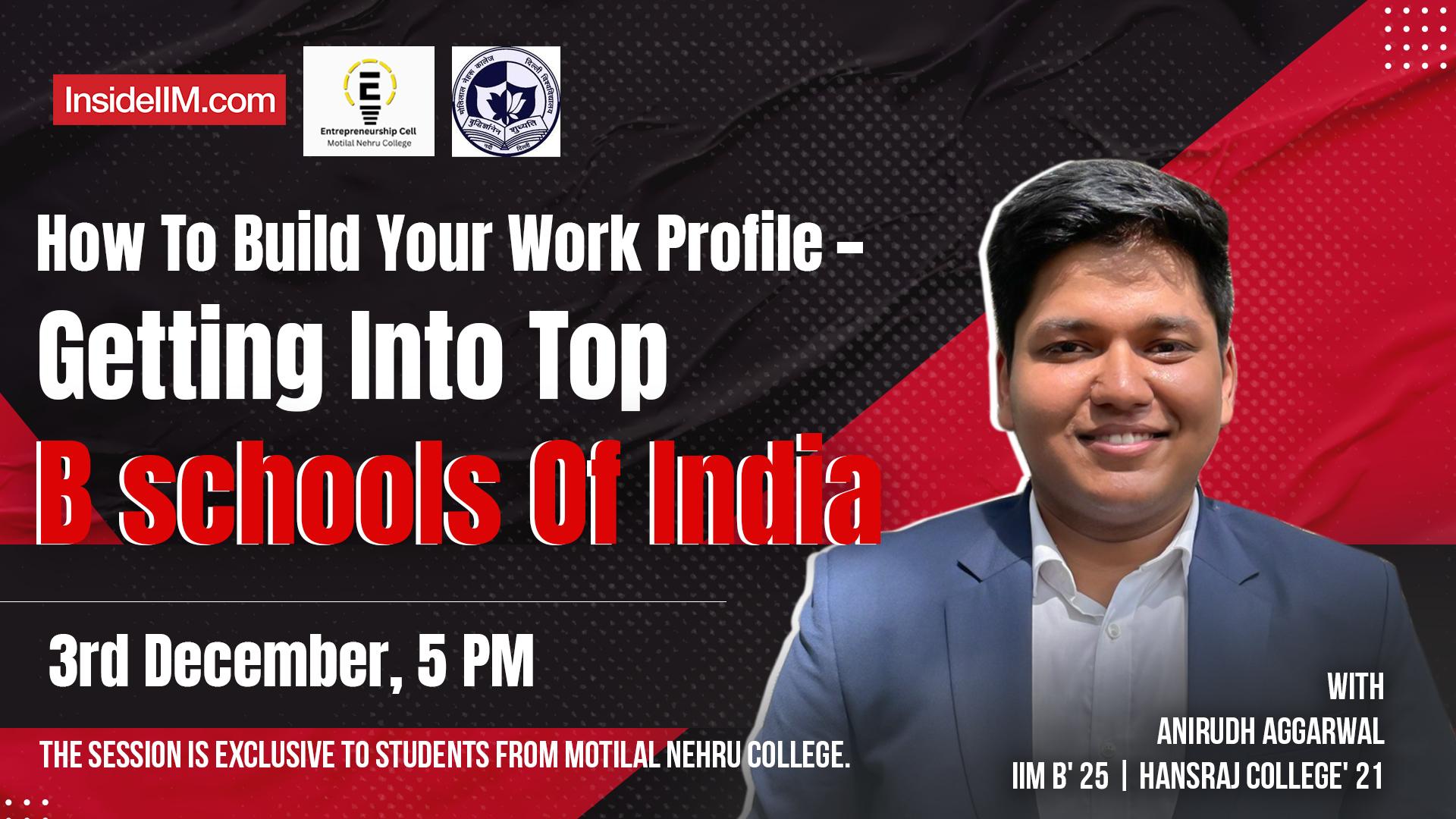 Building Your Profile Before An MBA | E-Cell, Motilal Nehru College, DU