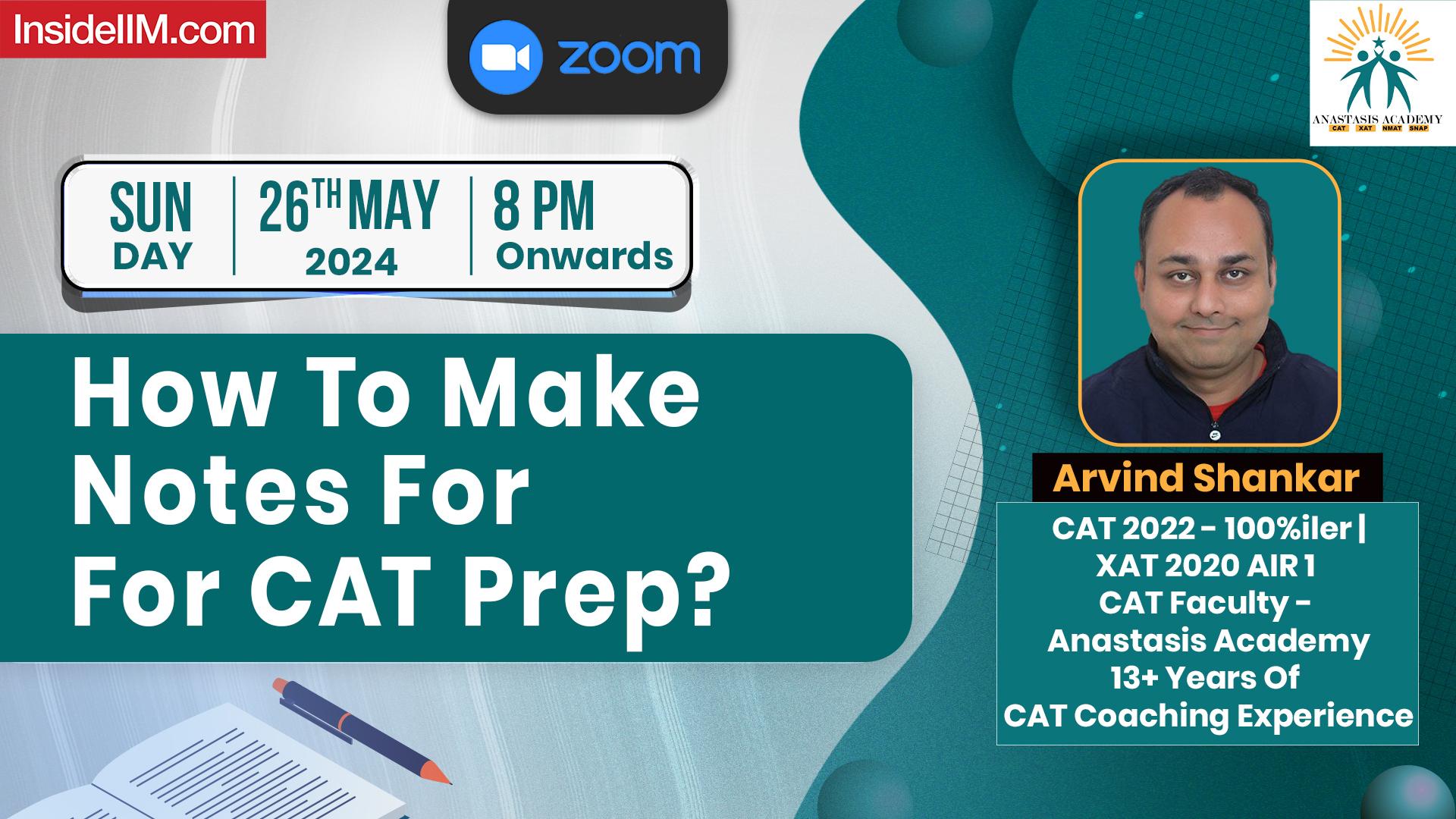 How To Make Notes For CAT 2024 Prep?