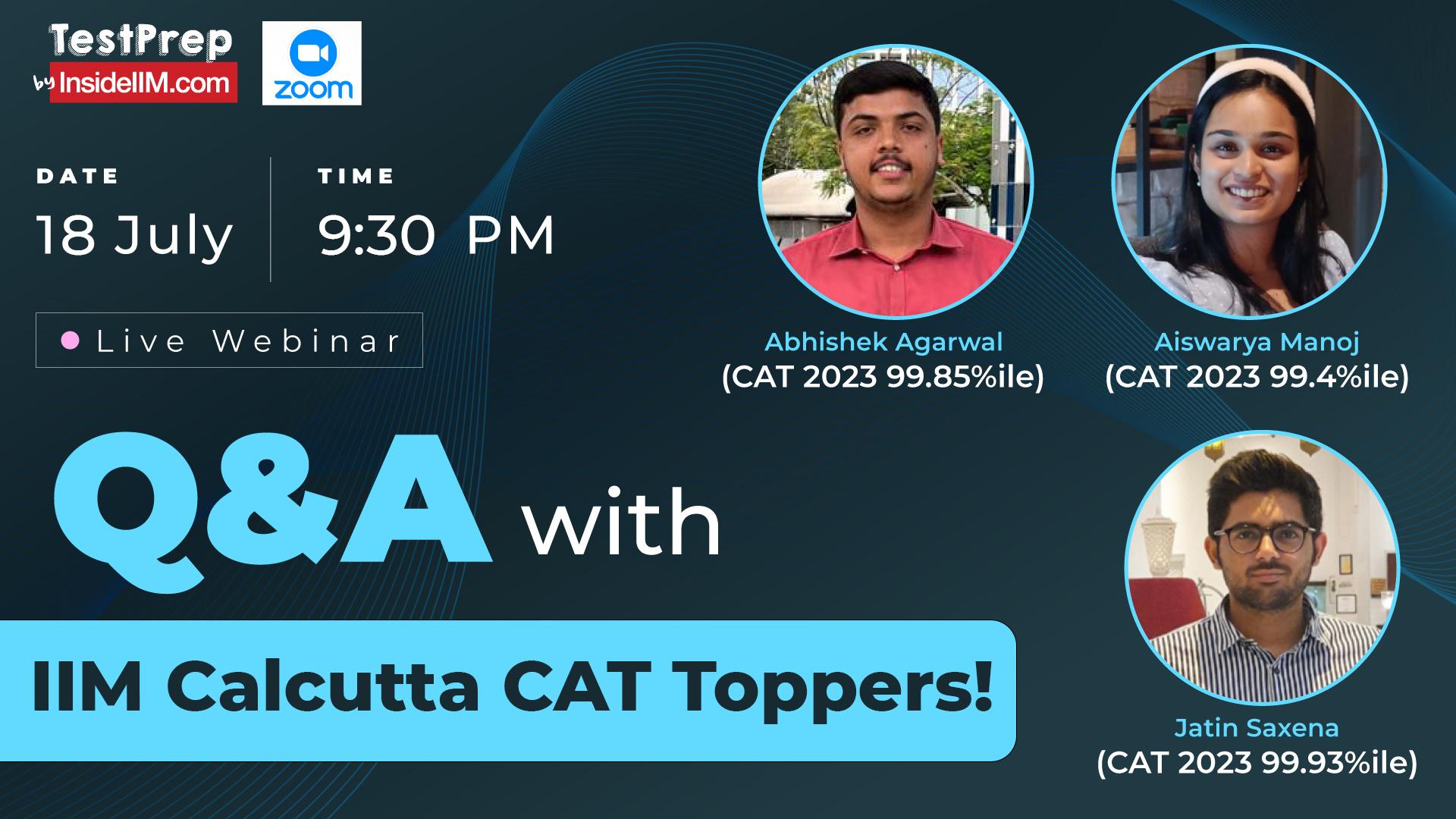 Exclusive Q&A With CAT Toppers From IIM Calcutta Co'26